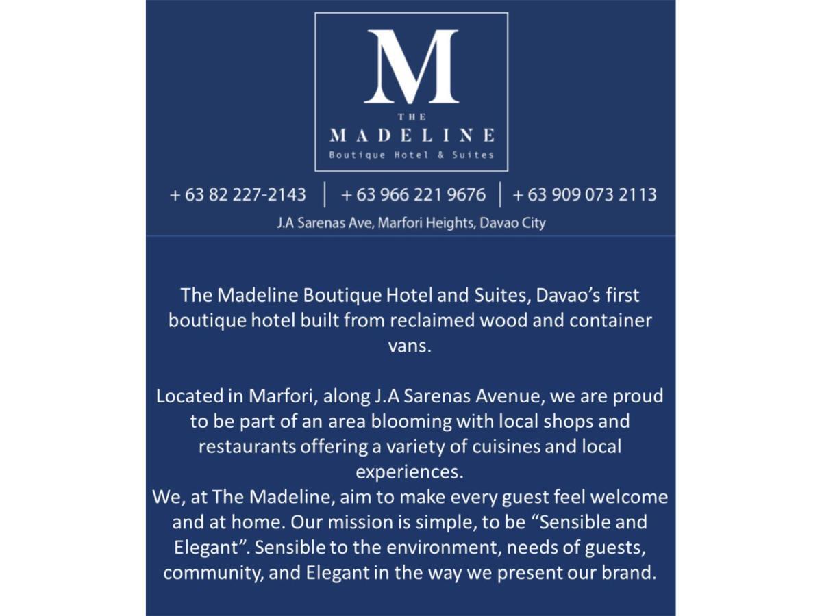 The Madeline Boutique Hotel & Suites Davao Exterior foto